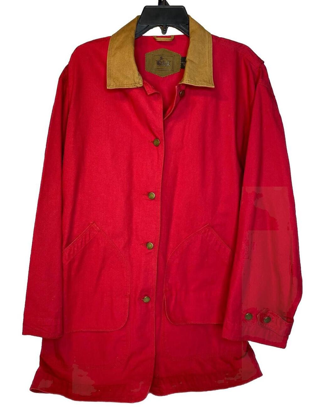 Woolrich Red Jacket Aztec Lining Women Sz Large